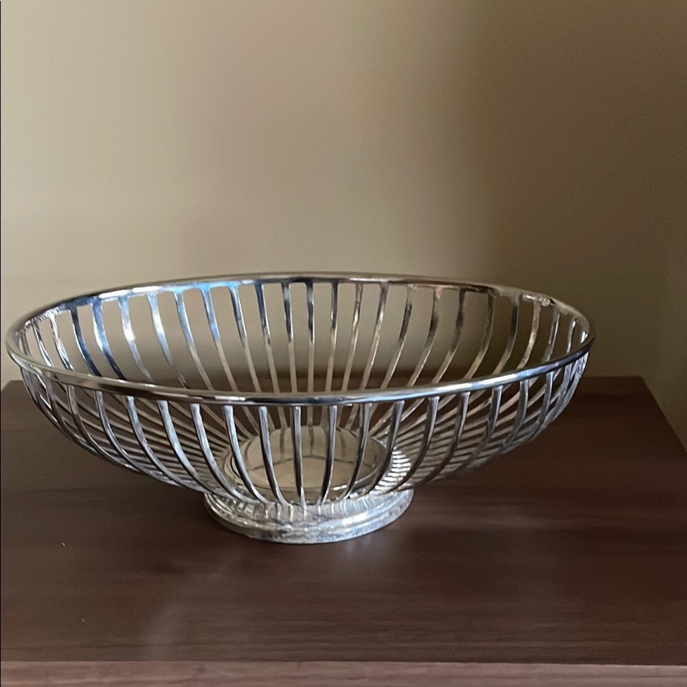 VTG Silverplate Wire Oval Basket by Godinger